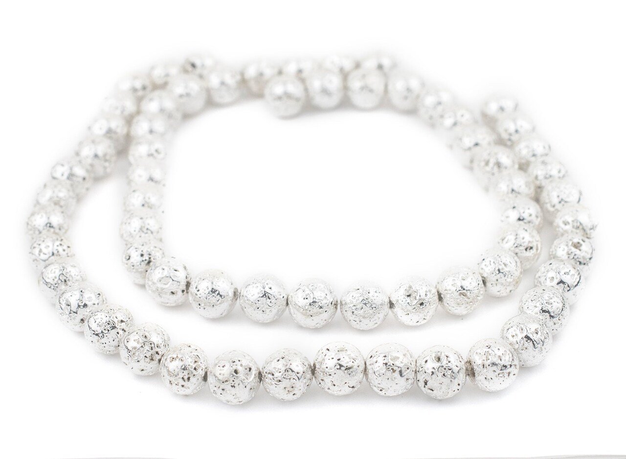 The Bead Chest® Metallic Electroplated Lava Beads, 15 Inch Strand, Available in 6 Colors